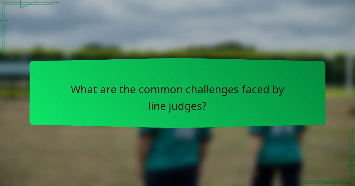 What are the common challenges faced by line judges?